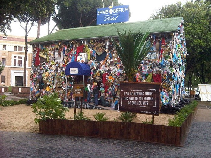 Rome Builds a Hotel From Beach Trash Amusing